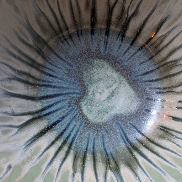 Richard Aerni Studio Art Pottery Bowl Aqua Blue Green Signed - Picture 7 of 11